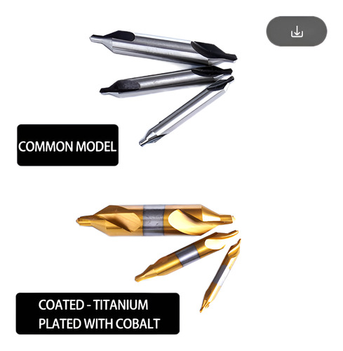 Broca De Centros 60° Hss 2.5mm Con Recubrimiento Tin (10pc)