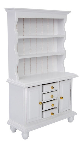 1:12 Acessórios Casa De Boneca Madeira Três Camadas Armário