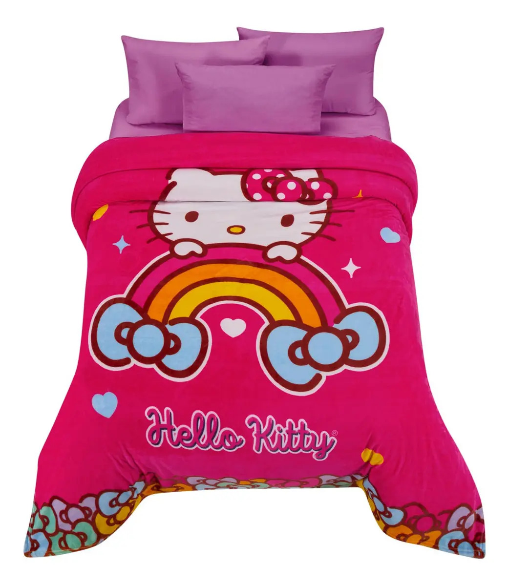 Cobertor Ligero Serenity Matrimonial Disney - Providencia Color Fucsia Diseño de la tela Hello Kitty Moño