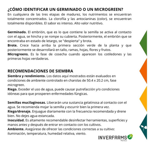 Semilla Libre Tratamiento Mizuna Brote Microgreen 20.6g