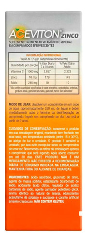 Kit 9 Unidades Aceviton Zinco C/ 30 Cpr Efervecente