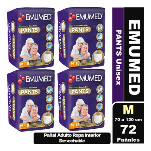 Emumed Pants Pañal Adulto Ropa Interior Pack X4 Elige Talla