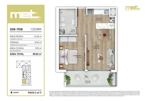 Venta Apartamento 1 Dormitorio Cordón Sur Met Tech