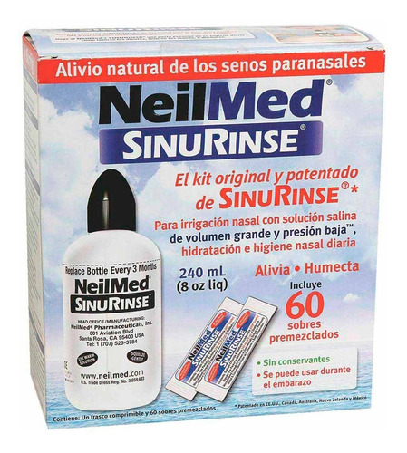 Kit Neilmed Sinus Rinse Frasco Comprimible 240ml+60 Sobres
