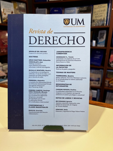Revista De Derecho N° 41 2022 Universidad De Montevideo