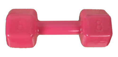 Halter Sextavado Emborrachado De Peso Academia 8kg Rosa