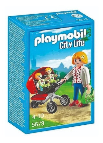 Playmobil 5573 Mamá Con Carrito De Gemelos Original