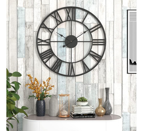 Relógio De Parede De Metal Grande De 30 Polegadas, Decoração