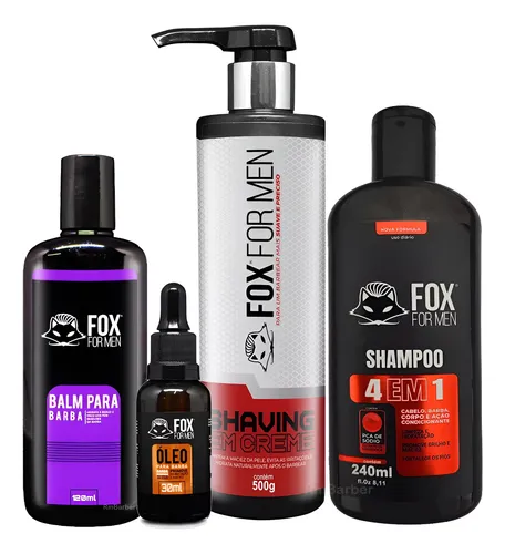 Balm Fox For Men Premium + Óleo + Shaving + Shampoo 3x1