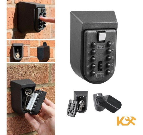 Caja Seguridad Digitos Empotrable 11 Cm Guardar Llaves Valor Color Negro