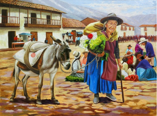 Carmen, La Florista - Pintura Al Óleo (sedamanos Art)