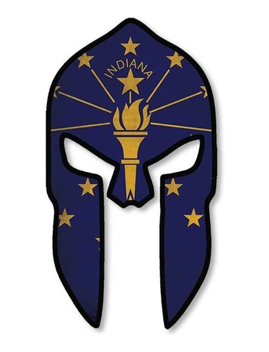 Av Spartan Helmet - Calcomanía De La Bandera De Indiana, C.
