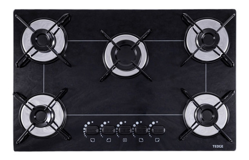 Fogão cooktop a gás Tedge TG164075 preto e prateado 110V/220V