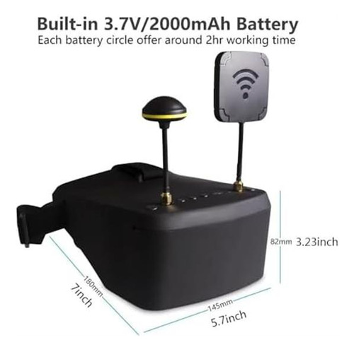 Ev800d Fpv Goggles Con Dvr 58g 40ch 5 Pulgadas 800x480 De Y