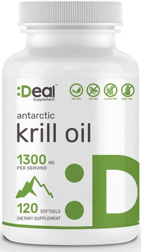 Aceite De Krill 1300mg 120 Capsulas Omega 3 Dha Eg O2 Sabor Sin sabor
