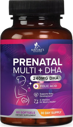 Nature's Nutrition | Prenatal Multi + Dha | 60 Softgels