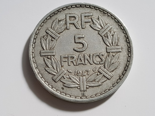 Monedas X 3 Francia 1947 5 Francos (2 Con Ceca B) Lote X 3