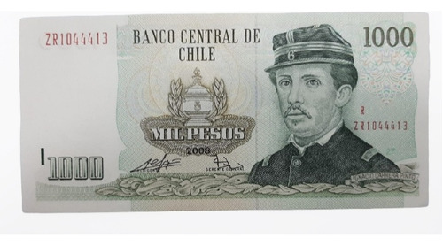 Billete $1.000 Año 2008 Unc Reposición Zr1044413