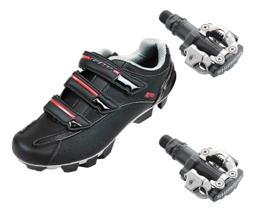 Combo Zapatilla Ciclismo Gw Pedal Shimano M520 Mtb Promoción