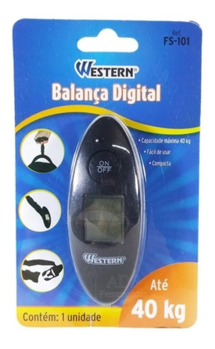 Imagem 3 de 3 de Balança Digital Para Bagagem Até 40kg Western - Fs101