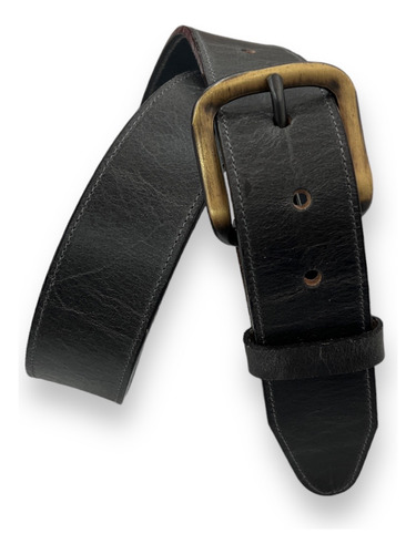 Cinturón Vintage Minero De Cuero Hebilla Latón