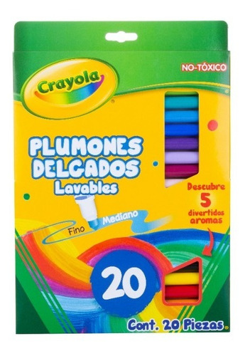 Plumones Crayola Delgados 20 Piezas Lavables Con Aromas