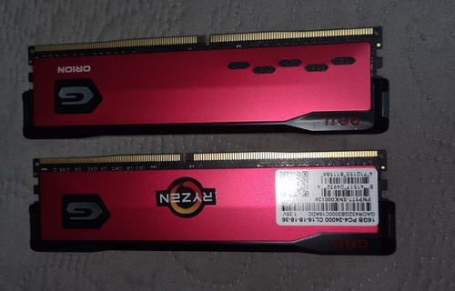 Imagem 1 de 4 de Memórias Ddr4 Geil Orion 16gb 3000mhz (par)