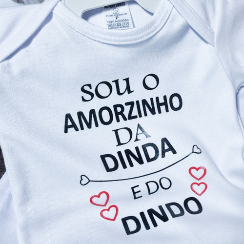 Body Personalizado Bebe 100% Algodão Dinda E Dindo