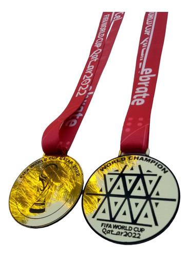 Medalla Qatar Copa Del Mundo 2022 C/cinta Roja Original X15u