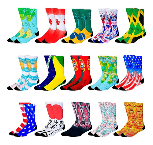 Imagem 5 de 10 de Kit Meias Divertidas - 1000 Estampas Disponíveis (3 Pares)