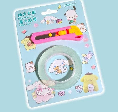 Mini Cutter Y Cinta Doble Cara, Sanrio Amigos Kitty