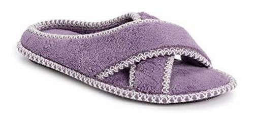 Muk Luks Women's Ada Chenille Crossband Slippers-lilac