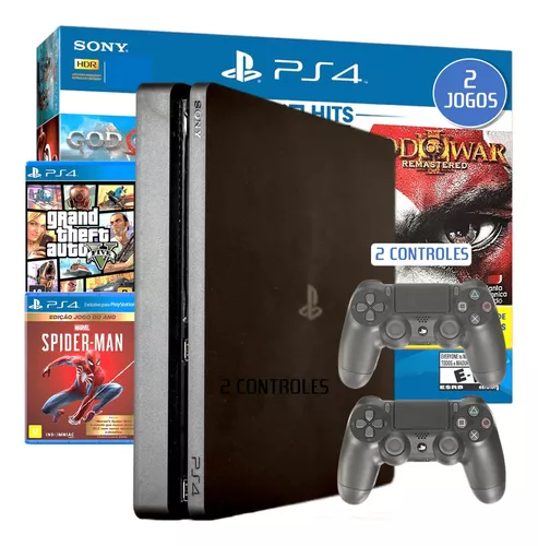 PS4 - Consola PlayStation 4 Slim 500 GB Black com Jogo Spider-Man