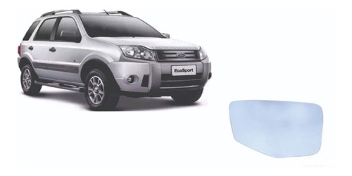 Lente Espelho Azul Retrovisor Ecosport 2003/2012 Sem Base Ld