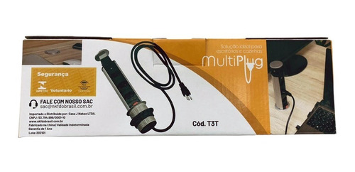Torre 3 Tomadas Retrátil Multiplug Embutir 20a Antichoque