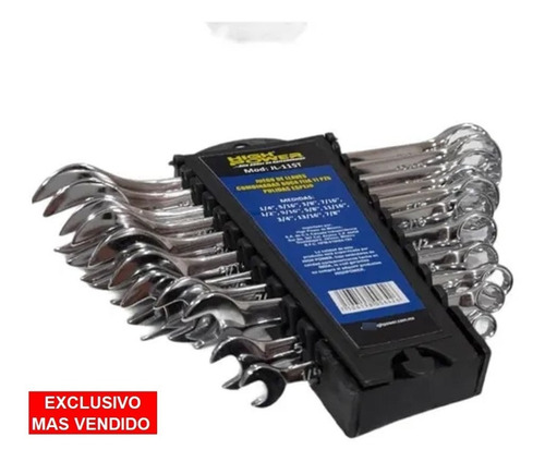 Juego De Llaves Combinadas Std 11 Pz Acero Cromo Jl-11st