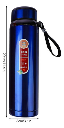 Botella De Agua Aislante De Acero Inoxidable De 1000 Ml Para