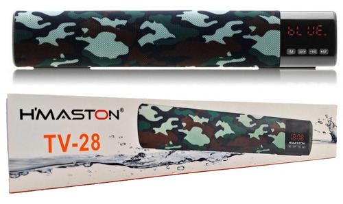 Caixa De Som Bluetooth Super Bass Usb, P2, Sd Card Camuflado