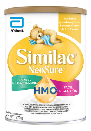 Leche De Fórmula En Polvo Sin Tacc Abbott Similac Neosure En Lata De 370g - 0  A 12 Meses