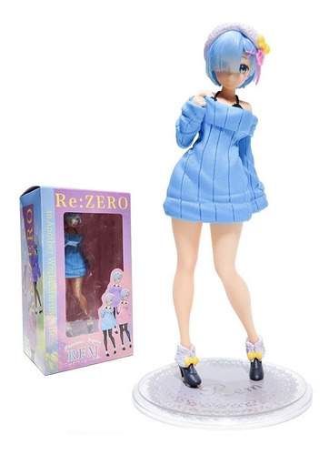 Muñeco Figura Anime Rem Sueter Azul Re: Zero Coleccionable