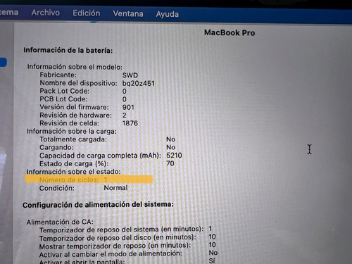Imagen 4 de 9 de Macbook Pro, Apple A 13.3 Corei5 8ram 256ssd Touchbar 10/10