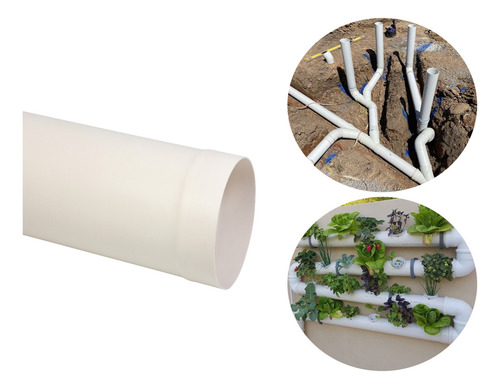 Kit 6 Cano Tubo Esgoto 2 Metros Branco 40mm 1.1/2 Conexões