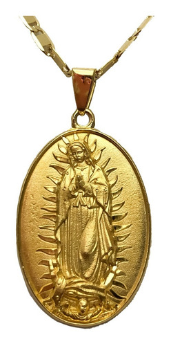 Medalla Virgen De Guadalupe 3.3 Cm Chapa De Oro 