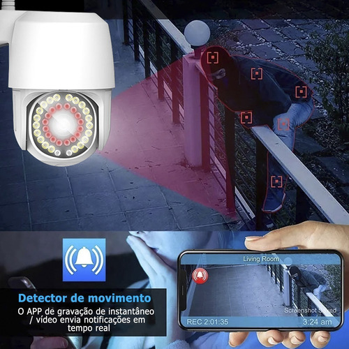 Imagem 3 de 9 de Câmera De Segurança Hd Wifi 38 Led 1080p Com Alarme