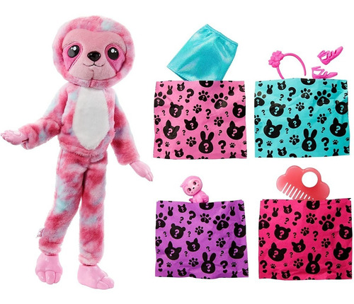 Imagem 4 de 7 de Barbie Cutie Reveal 2022 Wave 2 Bicho Preguiça Mecha Roxa