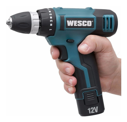 Furadeira parafusadeira sem fio de 10mm Wesco WS2532 12V + acessório 110V/220V