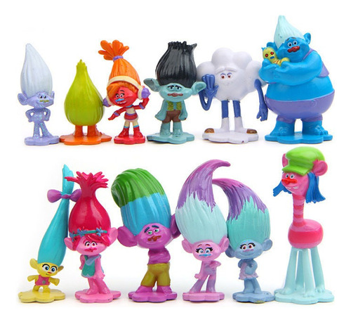 12pcs Trolls Figura Modelo Juguete Regalo Para Niños