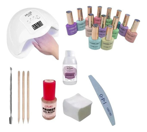 Kit Inicial 48w Manicura Gel Esmalte Removedor Cabina Led/uv