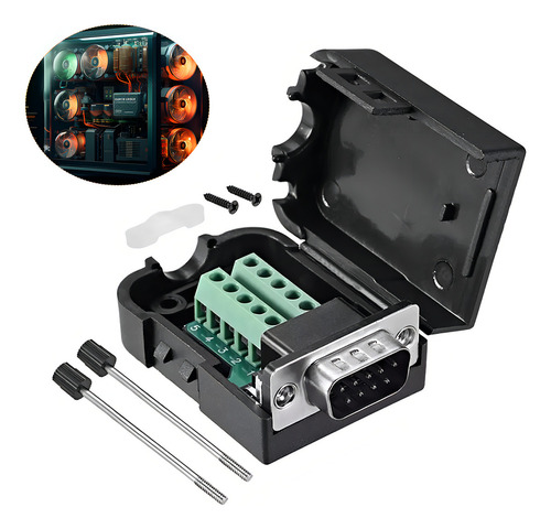 Cgq Adaptador Macho Db9 Rs232 Serial Para Terminal Conector 1 Piezas
