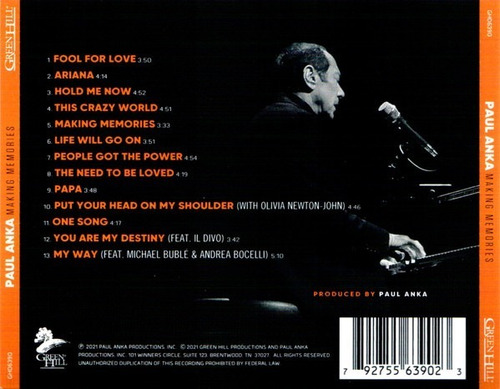 Paul Anka Cd Making Memories 2021 Usa Nuevo Cerrado+envio